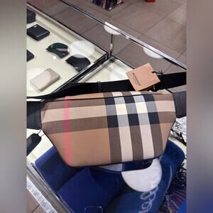 Burberry House Check Bum Bag Taupe Brown